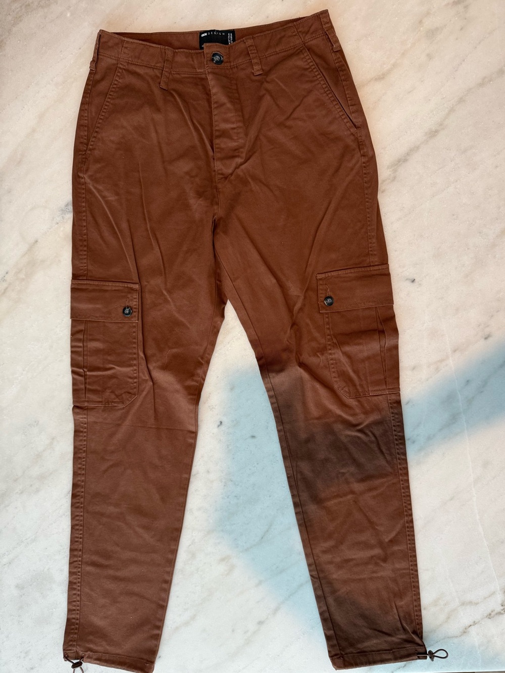 ASOS Brown Men's Cargo Pants with Drawstring Hems